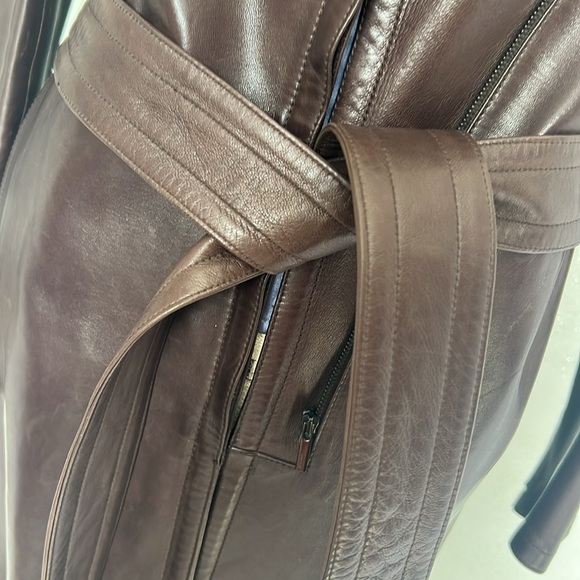 *RARE* 90’s Gucci by Tom Ford Vintage F/W Runway Leather Coat chocolate brown 42 - Picture 4 of 17